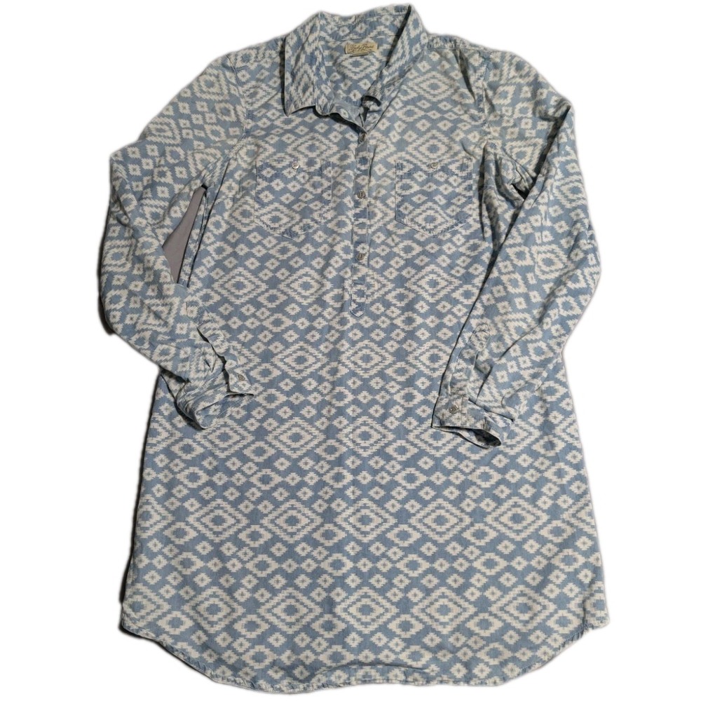 Women's Lucky Brand Southwestern Aztec Print Tunic‎ Shirt Medium